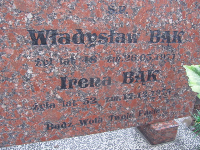 Irena Bąk Częstochowa Kule - Grobonet - Wyszukiwarka osób pochowanych