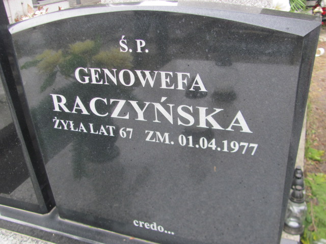 Genowefa Raczyńska Częstochowa Kule - Grobonet - Wyszukiwarka osób pochowanych