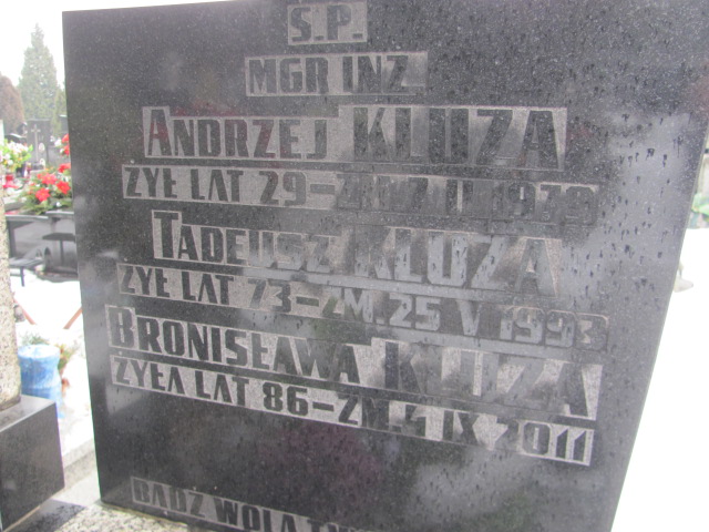 Andrzej Kluza Częstochowa Kule - Grobonet - Wyszukiwarka osób pochowanych