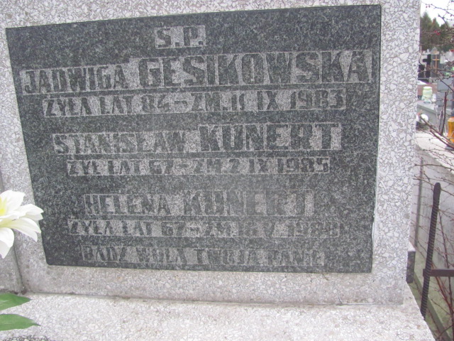 Helena Kunert Częstochowa Kule - Grobonet - Wyszukiwarka osób pochowanych