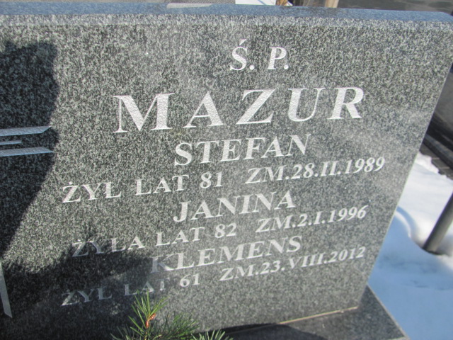 Klemens Mazur  Częstochowa Kule - Grobonet - Wyszukiwarka osób pochowanych
