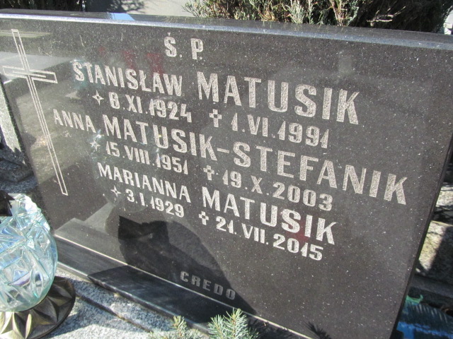 Anna Matusik Stefanik 1951 Częstochowa Kule - Grobonet - Wyszukiwarka osób pochowanych
