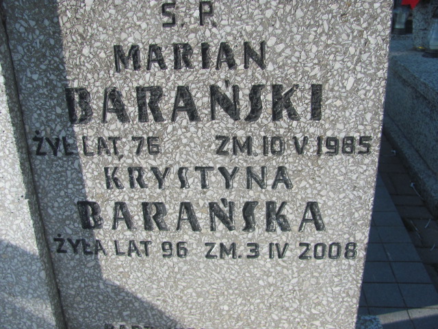 Krystyna Barańska 1912 Częstochowa Kule - Grobonet - Wyszukiwarka osób pochowanych