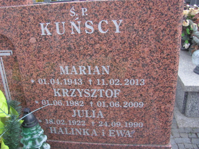 Marian Kuński 1943 Częstochowa Kule - Grobonet - Wyszukiwarka osób pochowanych