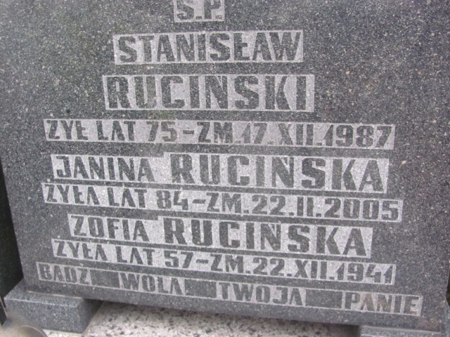 Stanisław Ruciński Częstochowa Kule - Grobonet - Wyszukiwarka osób pochowanych