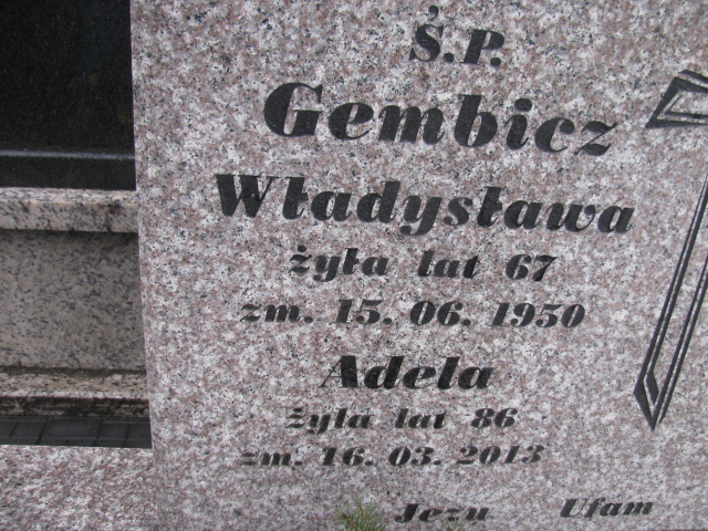 Barbara Gembicz 1950 Częstochowa Kule - Grobonet - Wyszukiwarka osób pochowanych