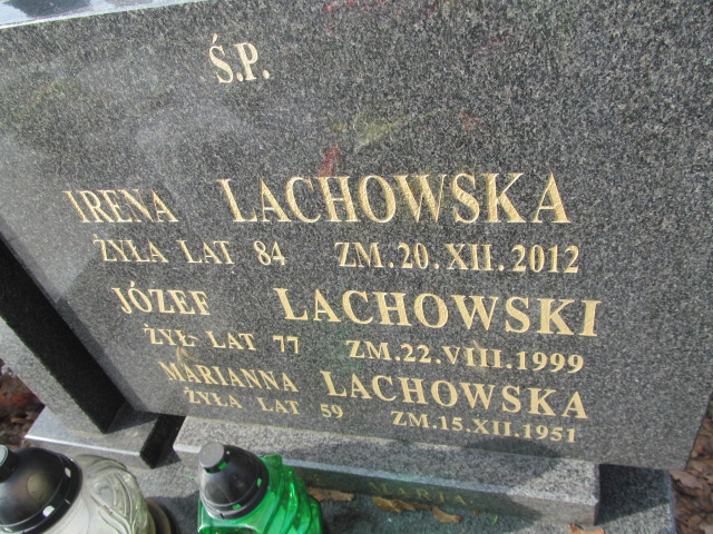 Marianna Lachowska Częstochowa Kule - Grobonet - Wyszukiwarka osób pochowanych