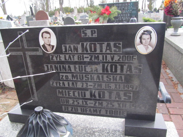 Mieciu Kotas 1949 Częstochowa Kule - Grobonet - Wyszukiwarka osób pochowanych