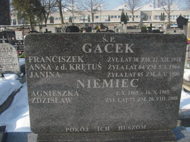Anna Gacek Częstochowa Kule - Grobonet - Wyszukiwarka osób pochowanych