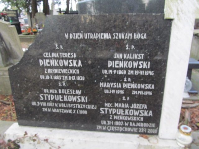 Maria Pieńkowska 1946 Częstochowa Kule - Grobonet - Wyszukiwarka osób pochowanych