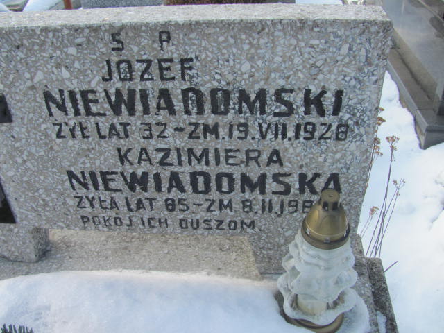 Józef Niewiadomski Częstochowa Kule - Grobonet - Wyszukiwarka osób pochowanych