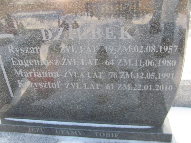 Krzysztof Dziubek Częstochowa Kule - Grobonet - Wyszukiwarka osób pochowanych