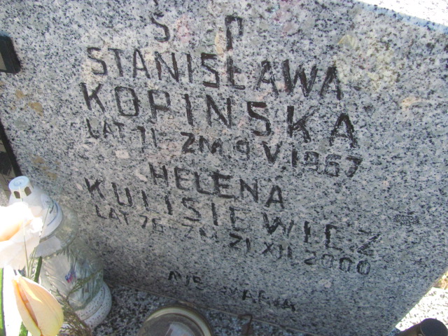 Helena Kulisiewicz Częstochowa Kule - Grobonet - Wyszukiwarka osób pochowanych