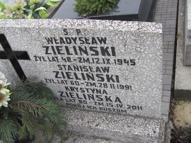 Stanisław Zieliński 1952 Częstochowa Kule - Grobonet - Wyszukiwarka osób pochowanych
