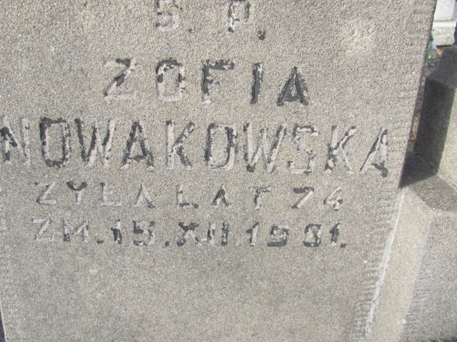 Zofia Nowakowska Częstochowa Kule - Grobonet - Wyszukiwarka osób pochowanych