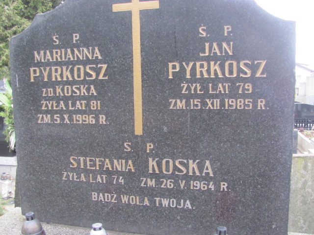 Jan Pyrkosz Częstochowa Kule - Grobonet - Wyszukiwarka osób pochowanych