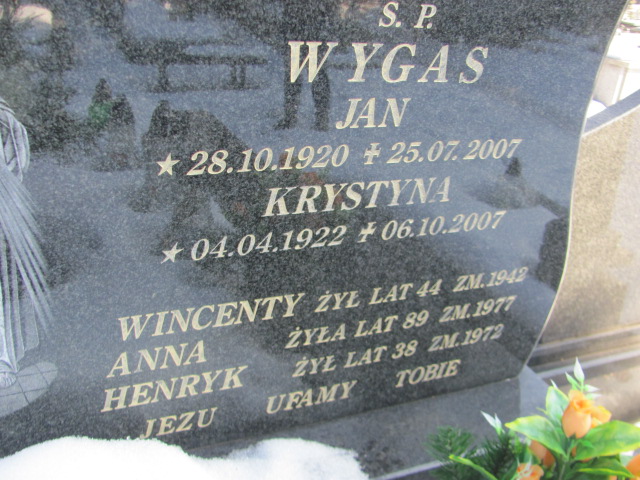 Janusz Wygas 1954 Częstochowa Kule - Grobonet - Wyszukiwarka osób pochowanych